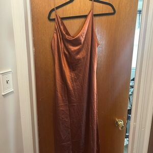 Elegant Brown Slip Dress